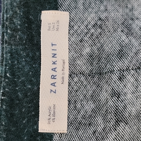 Zara Knit Long Sleeve Mini Dress Small Green Sweater Scoop Neck - Picture 2 of 4